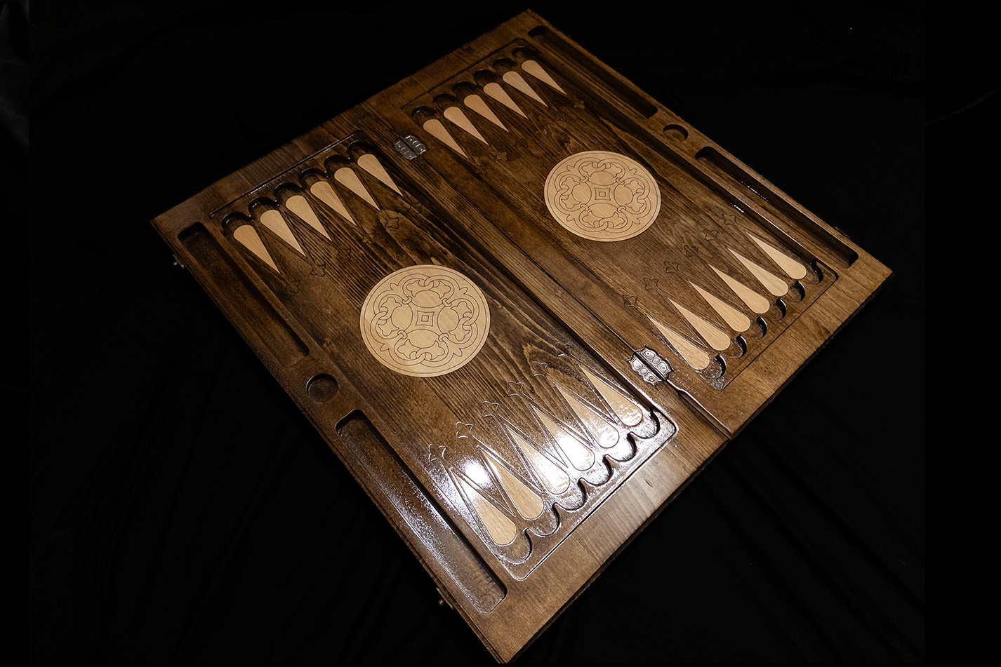 Ensemble "Сlasic" 3-en-1 Échecs, Backgammon, Dames 60×60 cm