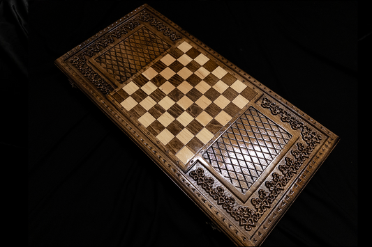 "Carpathian Hermits" – Set (Backgammon + Checkers), 60×60 cm