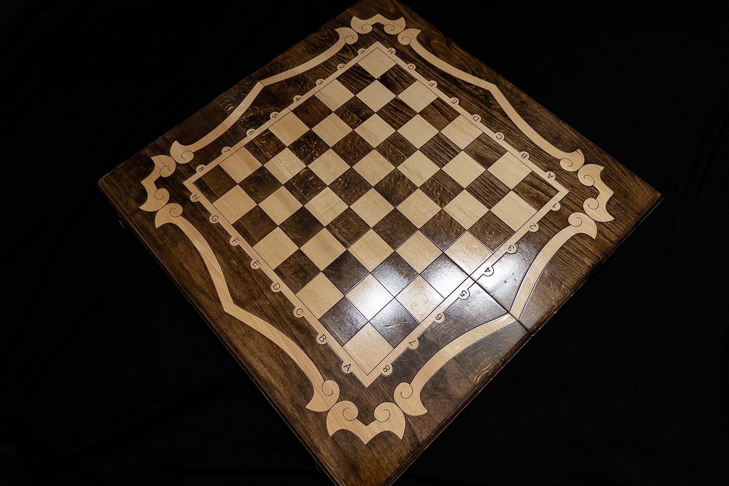 Ensemble 3-en-1 « Tulip » : Échecs, Backgammon, Dames (60×60 cm)