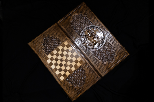 "Galloping Horses" – Set (Backgammon + Checkers), 60×60 cm