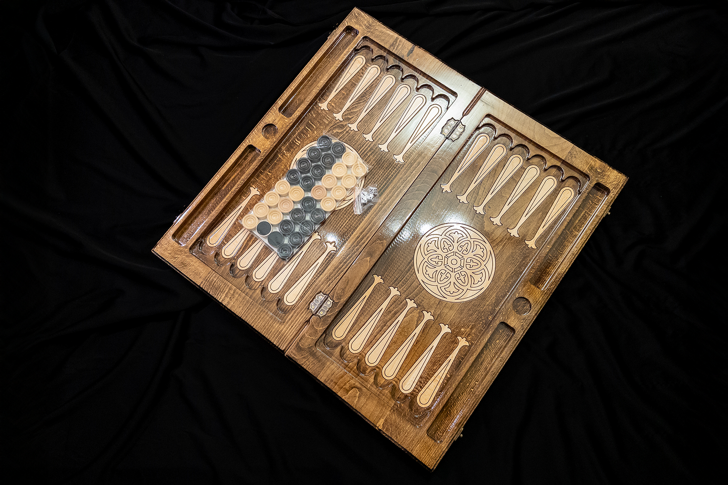 Spirala Naturii Table, Dames et Échecs 3 en 1. 60x60 cm