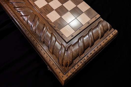 Nature's Spiral Backgammon, Checkers and Chess 3 in 1. 60x60 cm