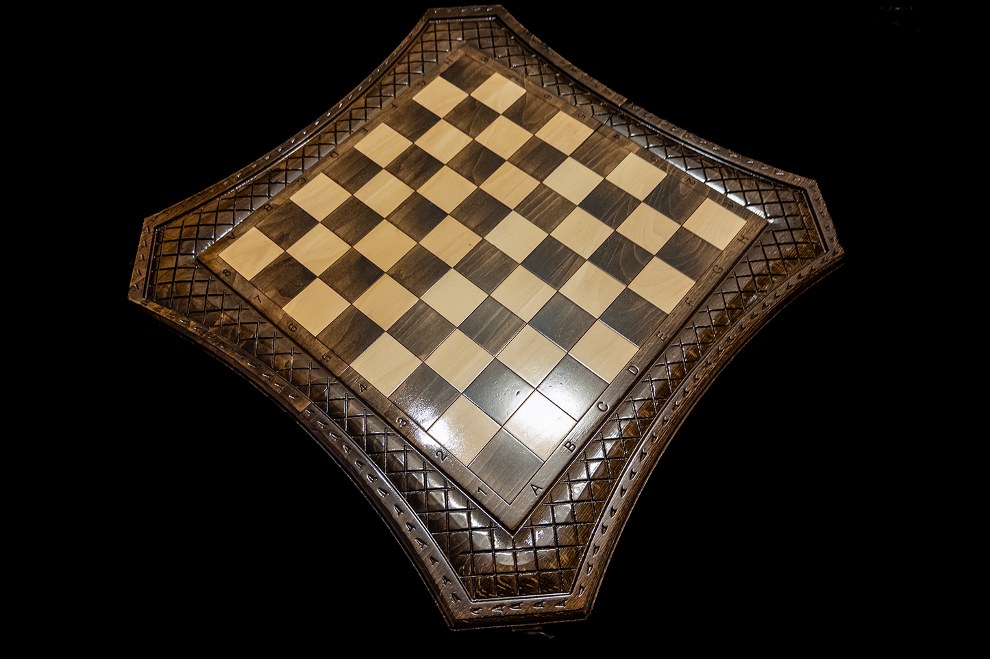 Table de dames, échecs et dames 3 en 1 Romburile Regale. 60x60 cm