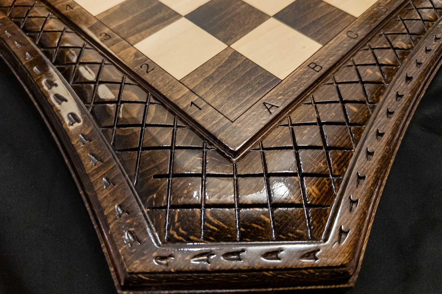 Table de dames, échecs et dames 3 en 1 Romburile Regale. 60x60 cm