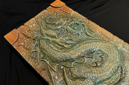 Exclusive: "Emerald Dragon" backgammon set 70x70 cm