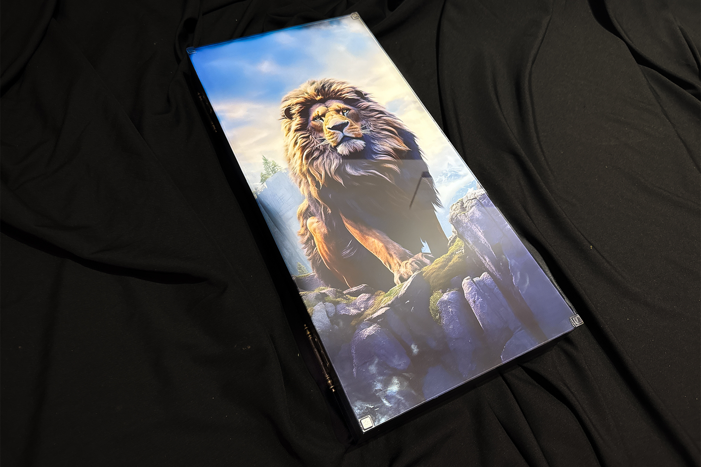 Exclusiv : Set de table en verre trempé "Le roi des animaux" 50x50 cm