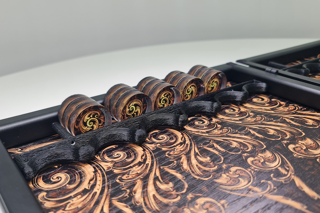 Oak veneer backgammon