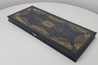 Golden Initials, tempered glass backgammon set with your monogram
