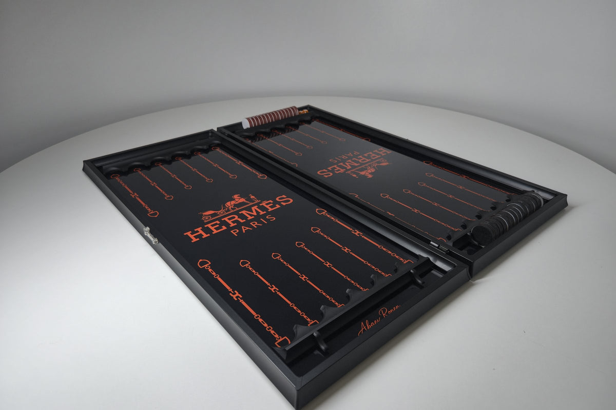 Hermès Orange, нарды из закалённого стекла, фото 3